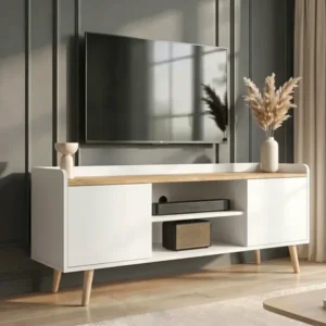 Larvik White TV Unit with Storage