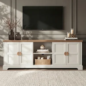 170cm White Painted TV Unit with Storage