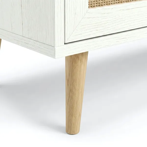 Wovena White Rattan 2-Door TV Unit with Storage 4 Wovena White Rattan 2-Door TV Unit with Storage